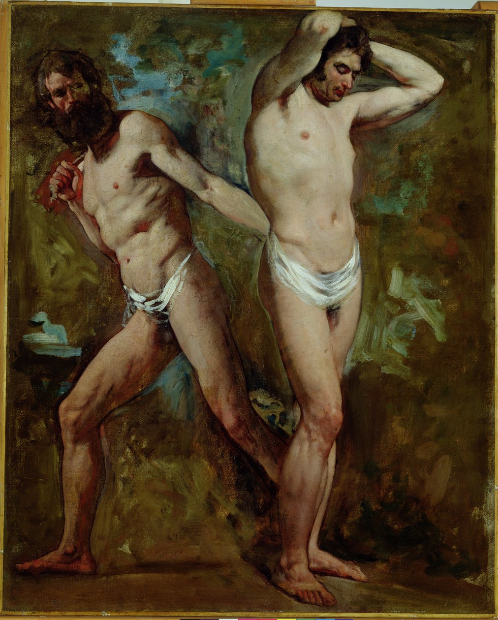 Dwa stojące akty męskie (olej na płótnie) autorstwa William Etty
