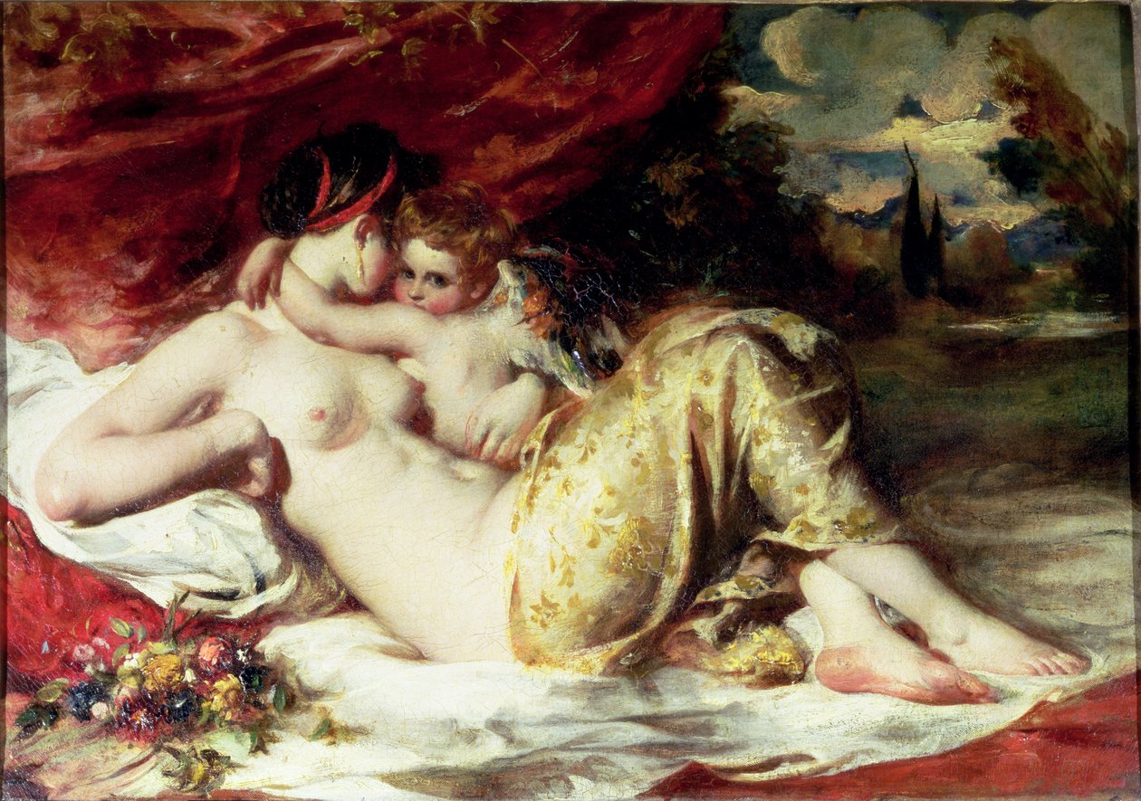 Wenus i Kupidyn, ok. 1830 (olej na płótnie) autorstwa William Etty