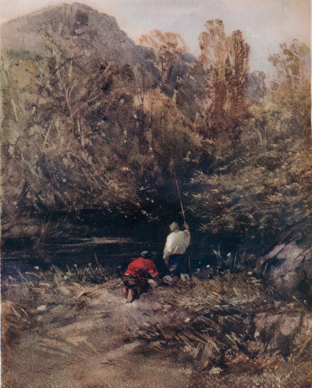Krajobraz z rybakami, 1843, 1924 autorstwa William Evans