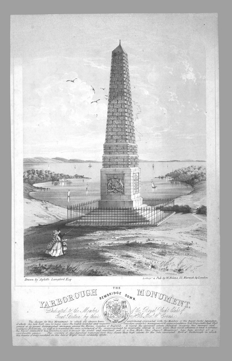 Pomnik Yarborough, Bembridge Down, koniec XIX wieku. autorstwa William Evans
