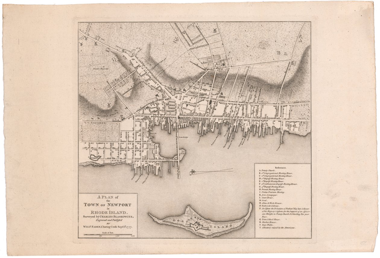 Plan Newport autorstwa Fadena autorstwa William Faden