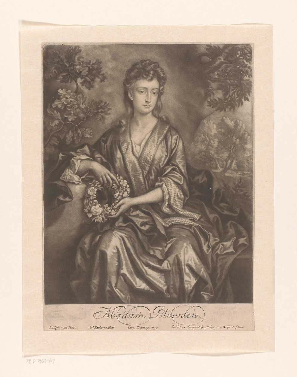 Portret van Sarah Chicheley Pani Plowden (tytuł na obiekcie) autorstwa William Faithorne (I)