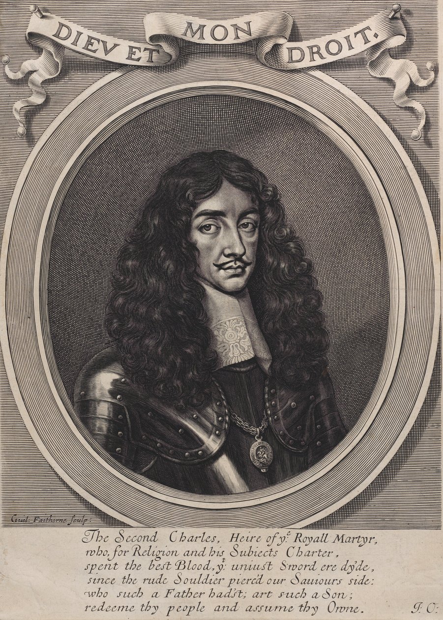 Król Karol II, 1660-70. autorstwa William Faithorne