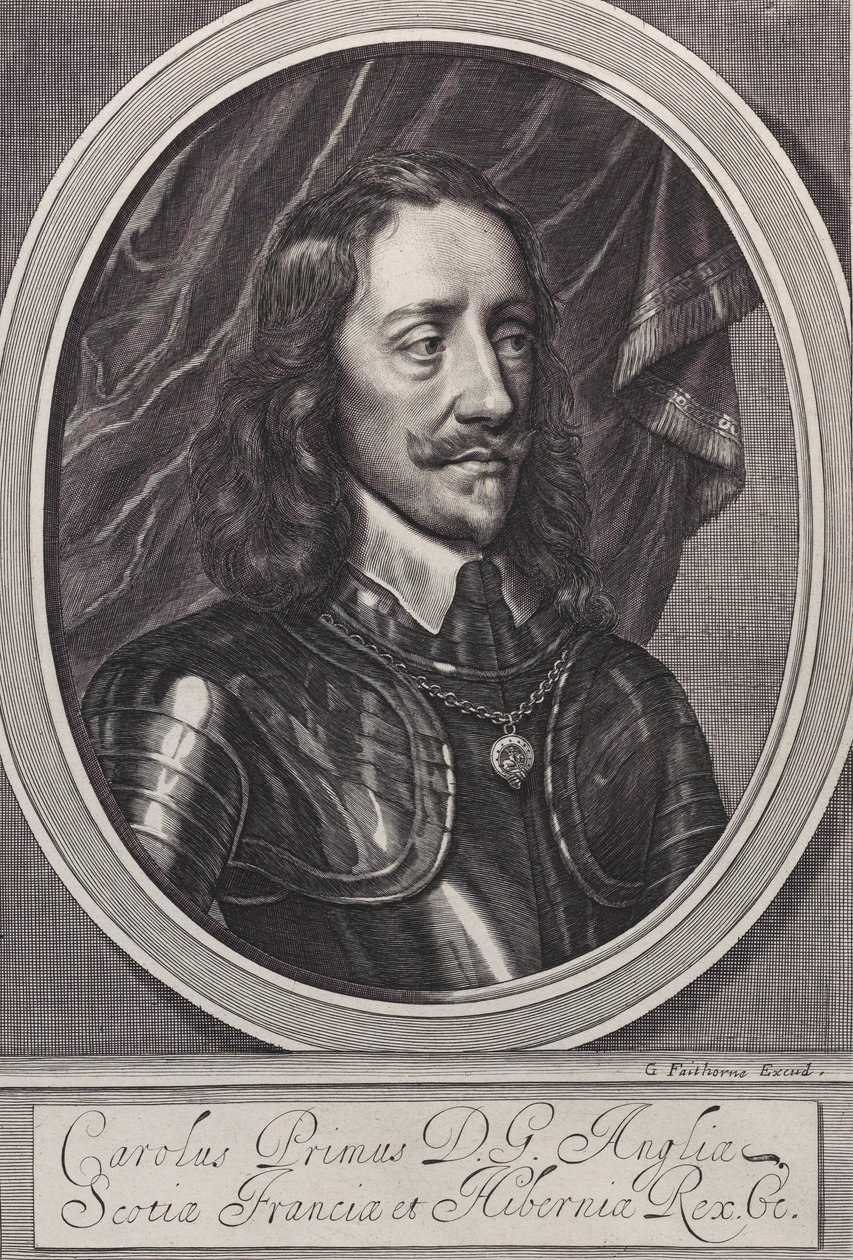 Król Karol I, ca. 1658.. autorstwa William Faithorne