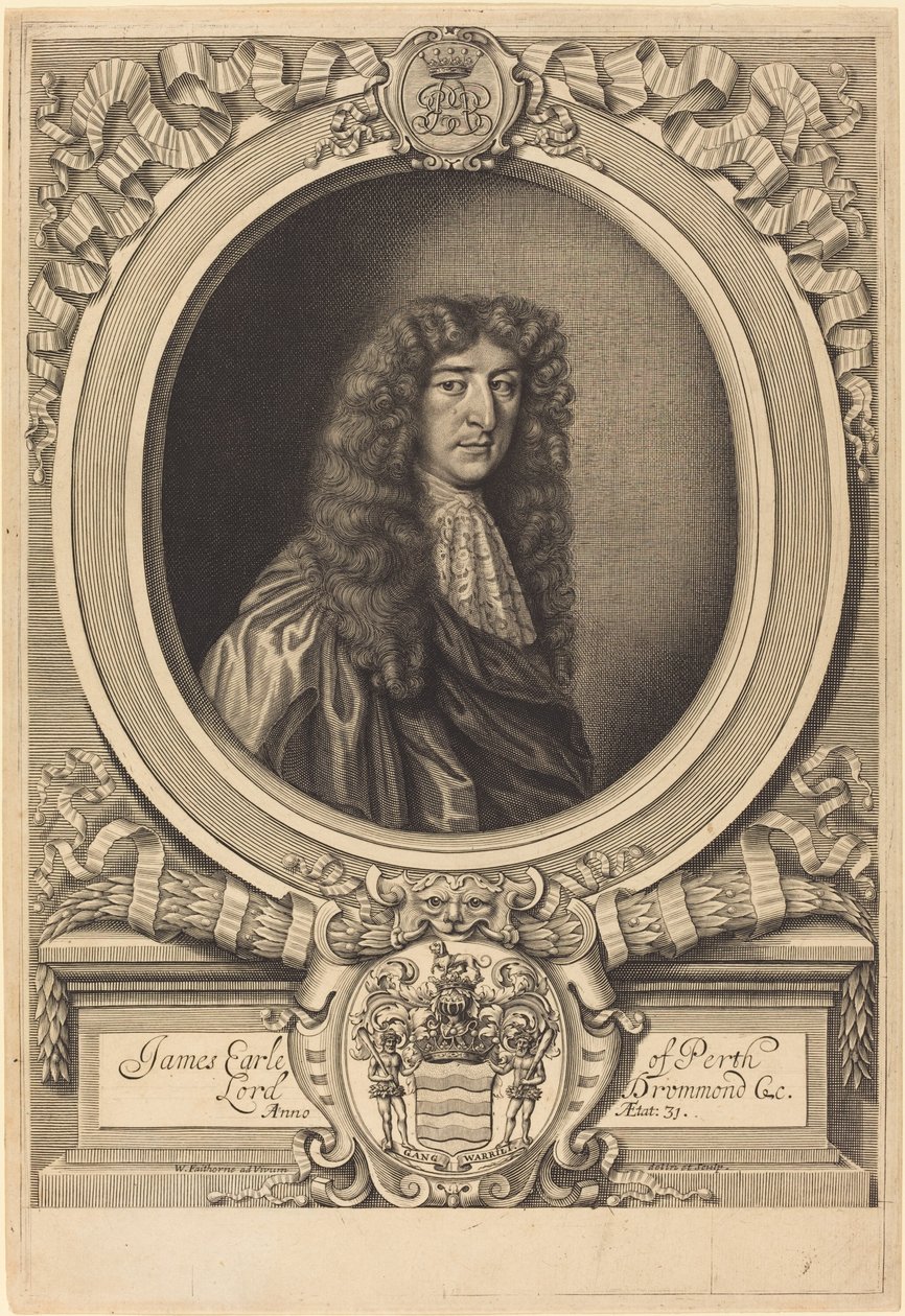 James Drummond, hrabia Perth autorstwa William Faithorne after Sir Peter Lely