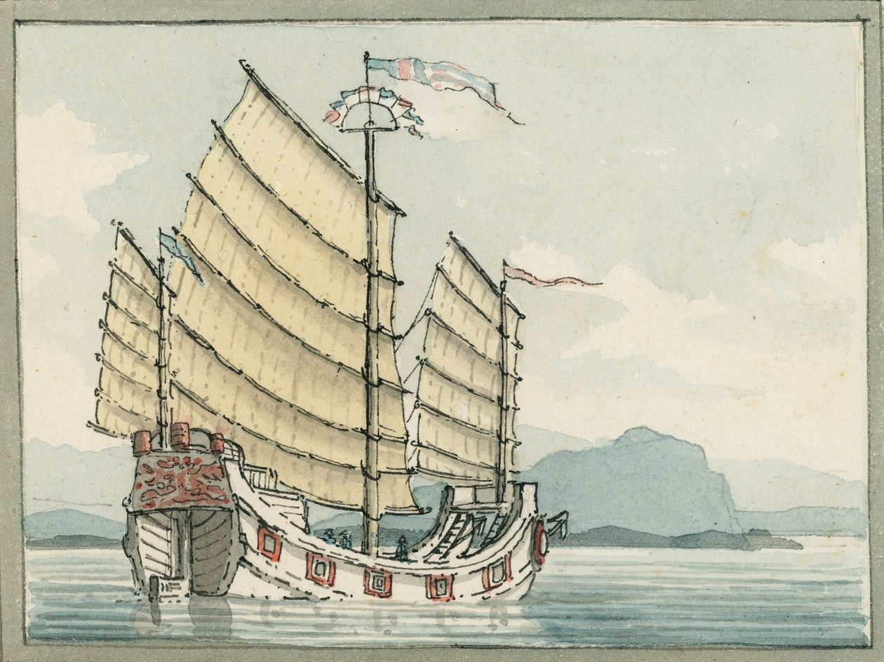 Chińska dżonka autorstwa William Ffarington