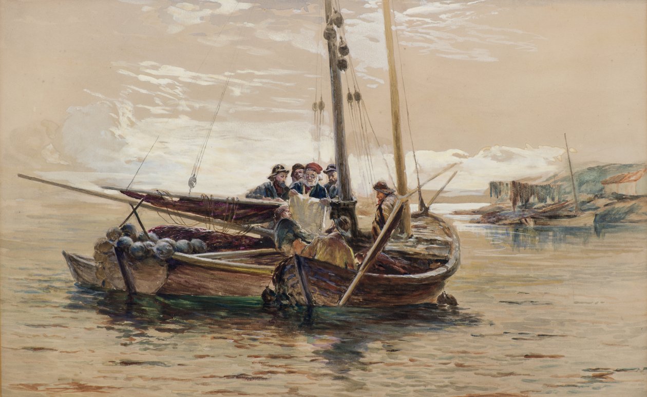 Czytanie wiadomości wojennych autorstwa William Fleming Vallance