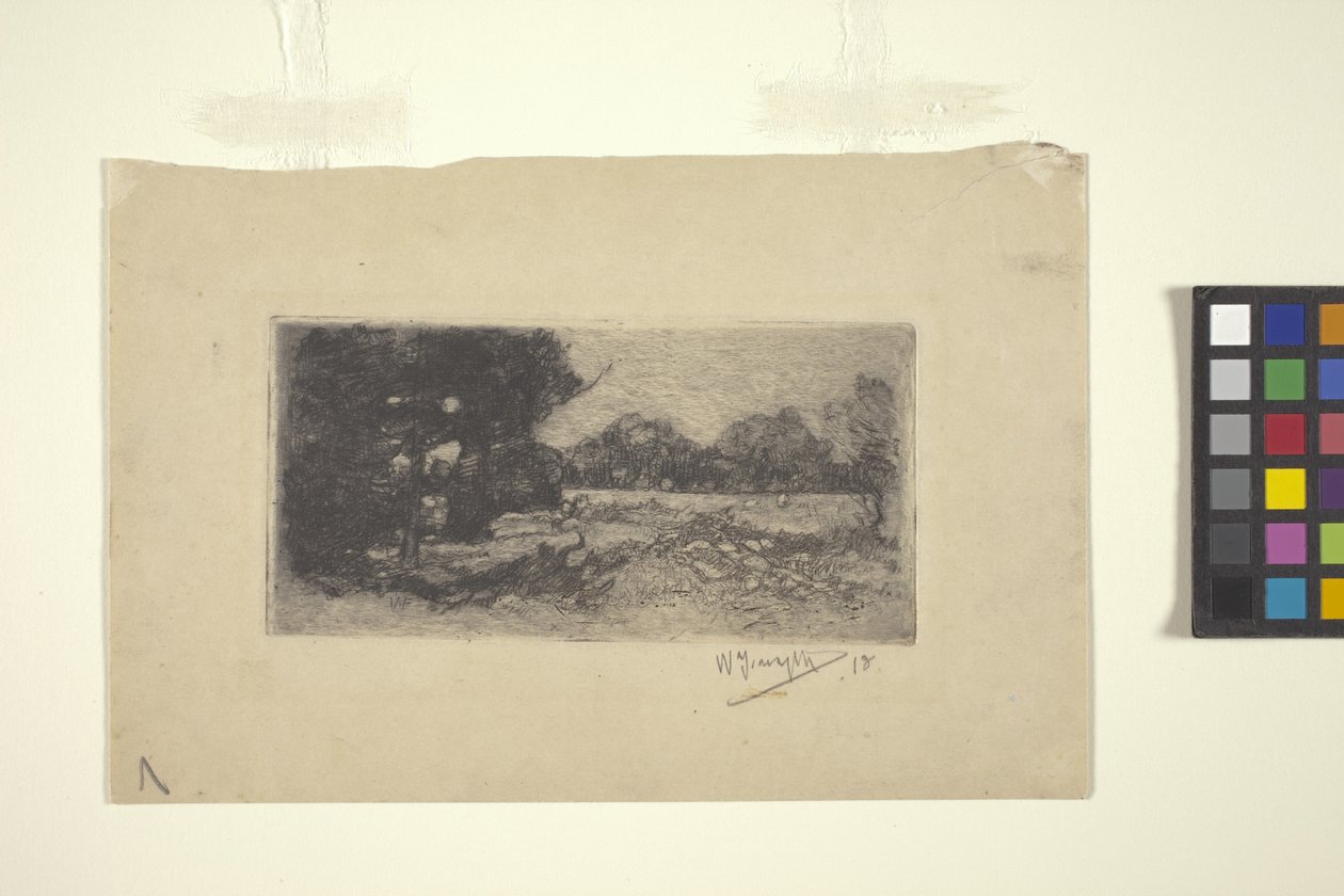 Krajobraz (akwaforta) autorstwa William Forsyth