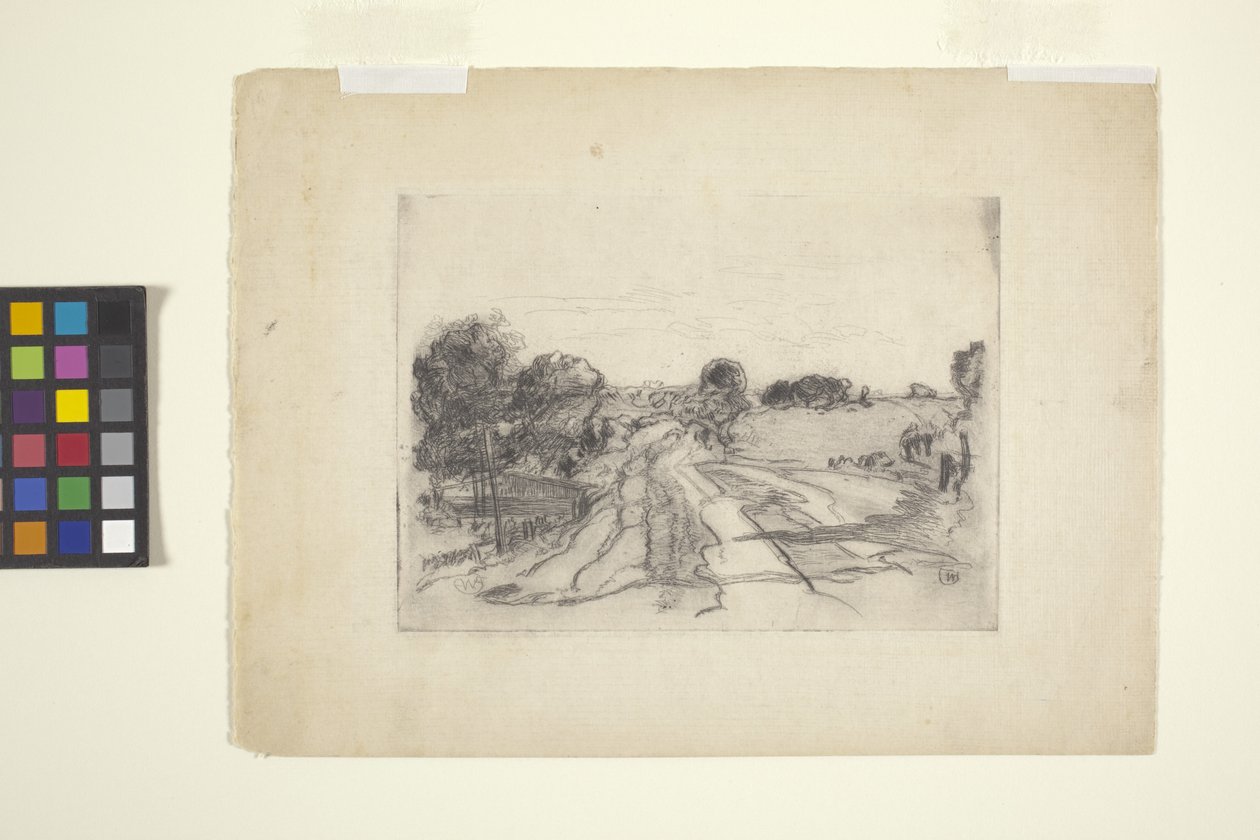 Krajobraz ze strumieniem (akwaforta) autorstwa William Forsyth