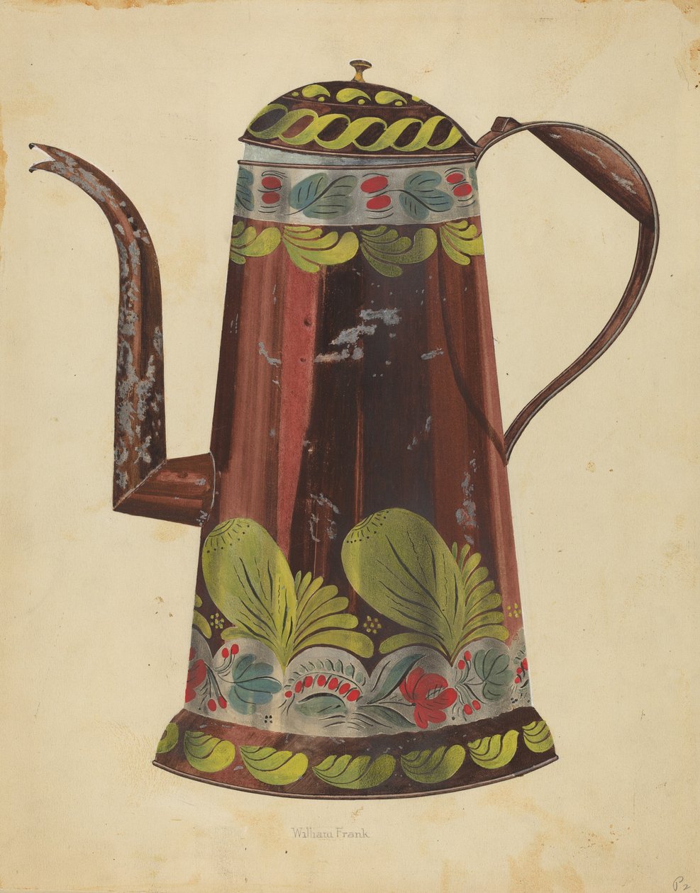 Dzbanek do kawy Toleware, c. 1937. autorstwa William Frank