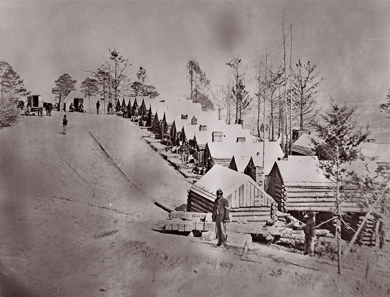 Lądowanie na Broadwayu, rzeka Appomattox, 1864. autorstwa William Frank Browne