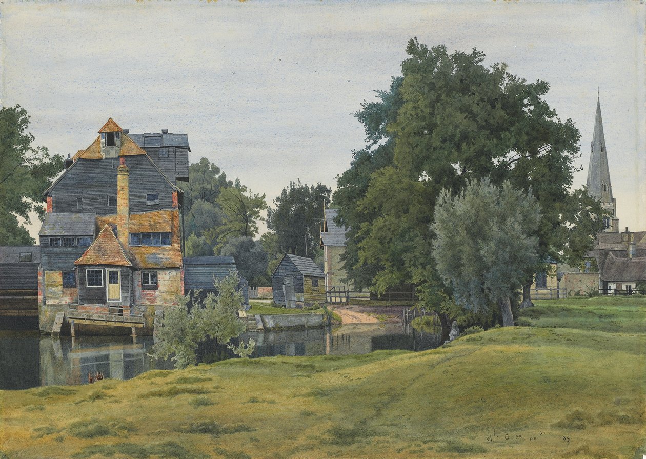 Houghton Mill, niedaleko St Ives, Huntingdonshire, 1889 autorstwa William Fraser Garden