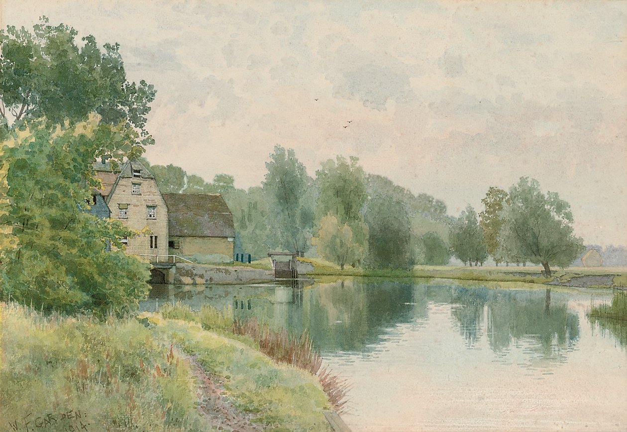 Houghton Mill nad rzeką Ouse, 1914 autorstwa William Fraser Garden