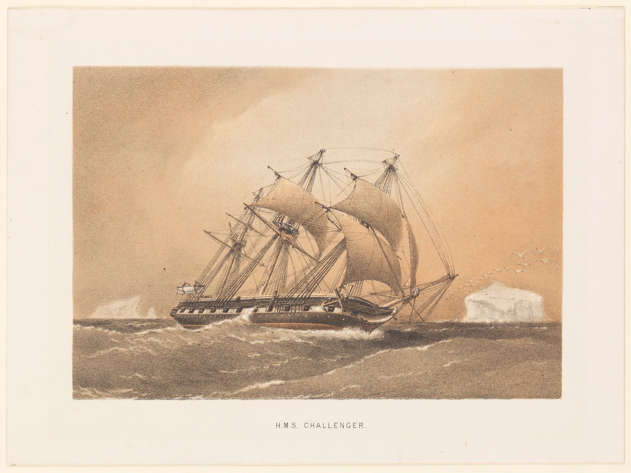 HMS "Challenger autorstwa William Frederick Mitchell