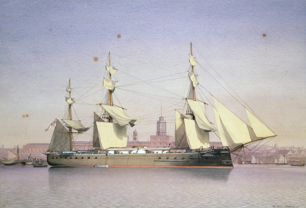 H.M.S. Monarcha w Plymouth autorstwa William Frederick Mitchell