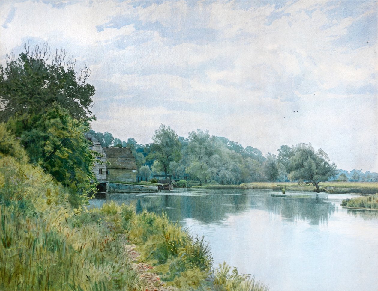Ouse i młyn w Hemingford Grey autorstwa William Garden Fraser