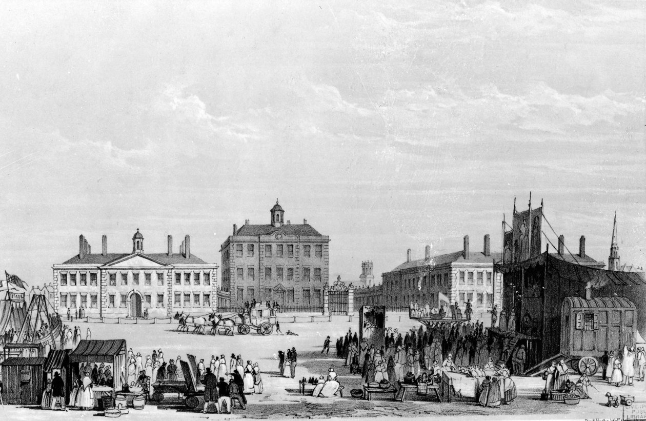 Old Liverpool Infirmary and Alms-Houses, z cyrkiem Johna Cooke