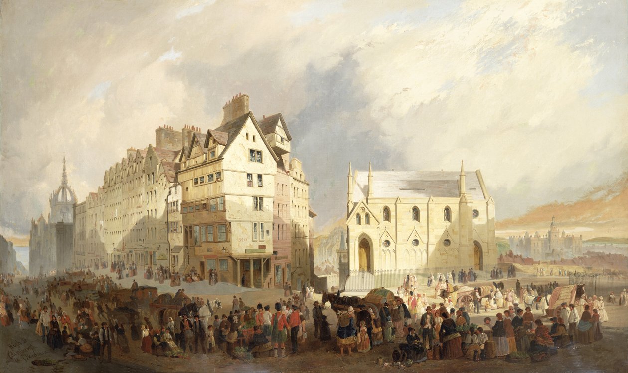 Widok na Lawn Market, Edinburgh autorstwa William Gavin Herdman