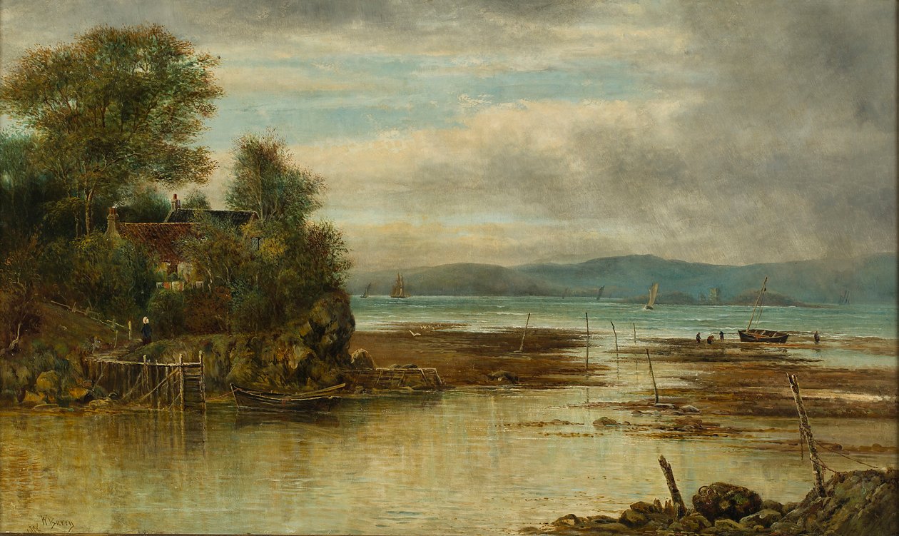 Prom Cramond – Gdzie rzeka łączy się z morzem (olej na płótnie) autorstwa William Gerard Barry