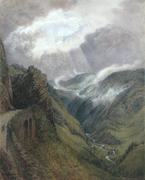 Na starej drodze Ruskina między Morez i Les Rousses, Jura autorstwa William Gersham Collingwood