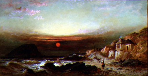 Skała Mewstone z Wembury autorstwa William Gibbons