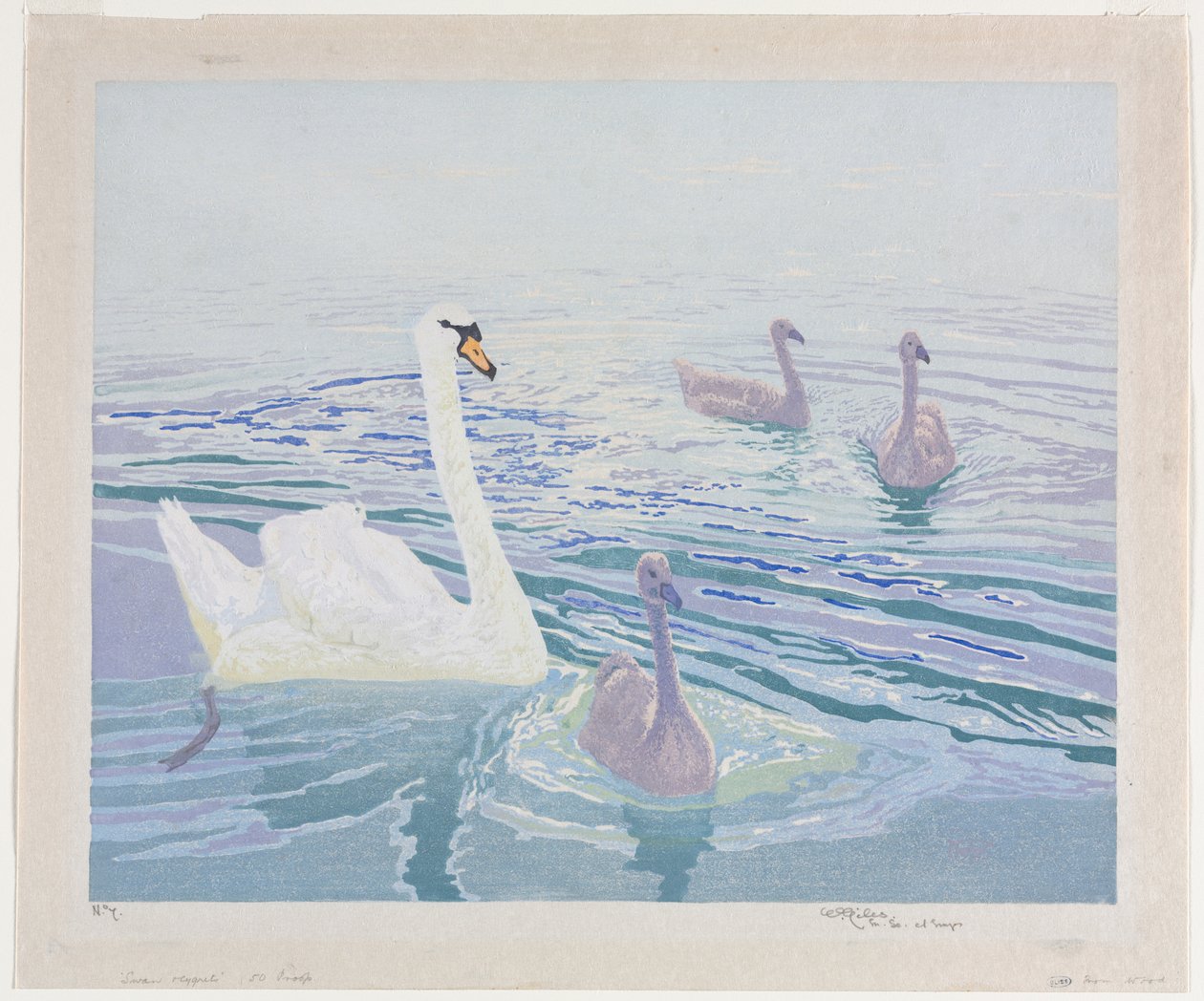 Łabędzie i Cygnets autorstwa William Giles