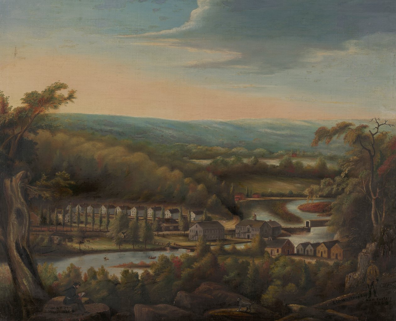 Fabryka broni Eli Whitney, odwrócona: Kowal podkuwania konia autorstwa William Giles Munson