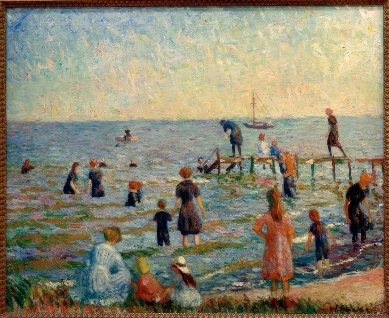 Baden w Bellport, Long Island autorstwa William Glackens