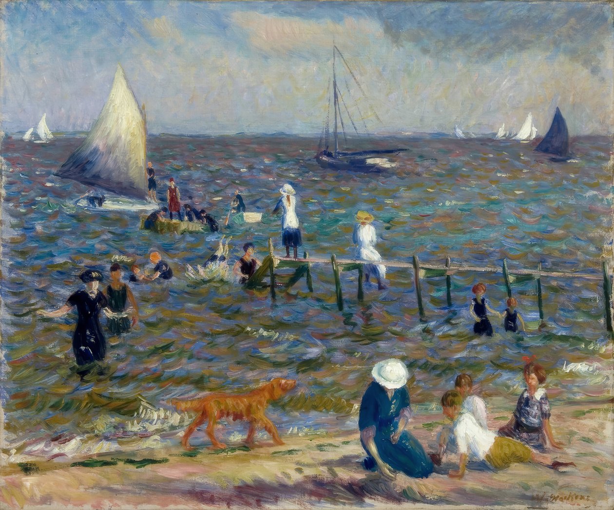 Małe molo autorstwa William Glackens