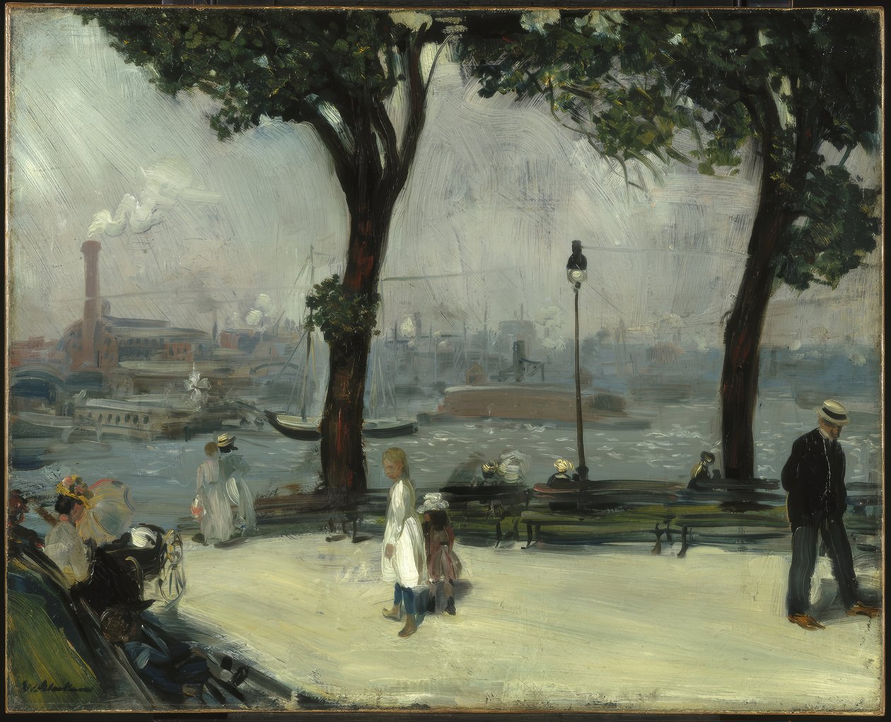 Park East River autorstwa William Glackens