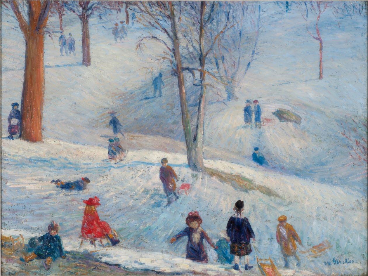 Saneczkarstwo, Central Park autorstwa William Glackens
