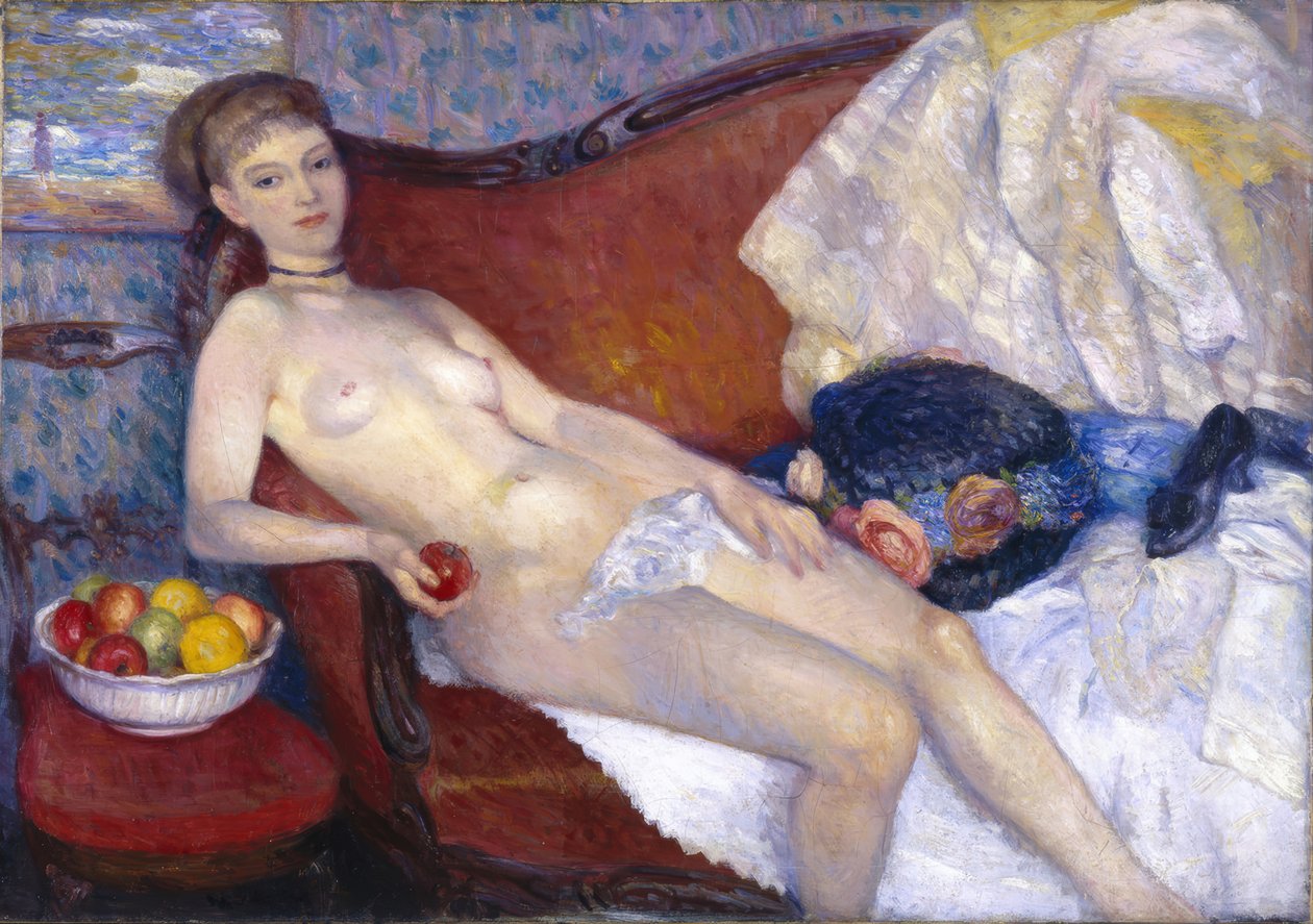 Kobieta naga z jabłkiem autorstwa William Glackens