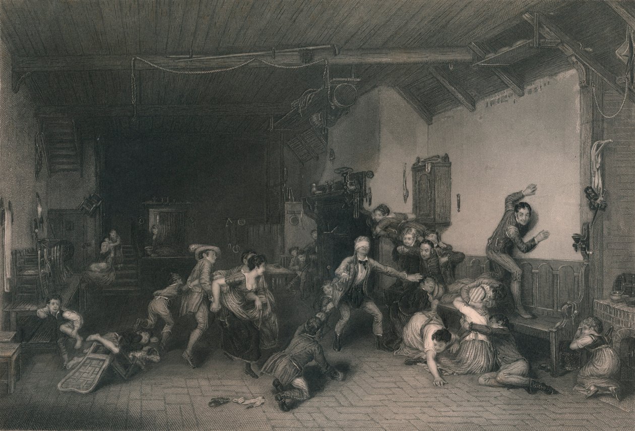 Blind Mans Buff, 1812, połowa XIX wieku. autorstwa William Greatbach