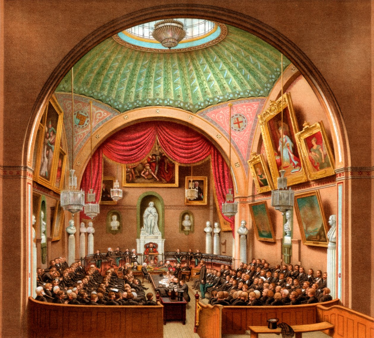 Izba Rady, Guildhall, City of London, 1886. autorstwa William Griggs
