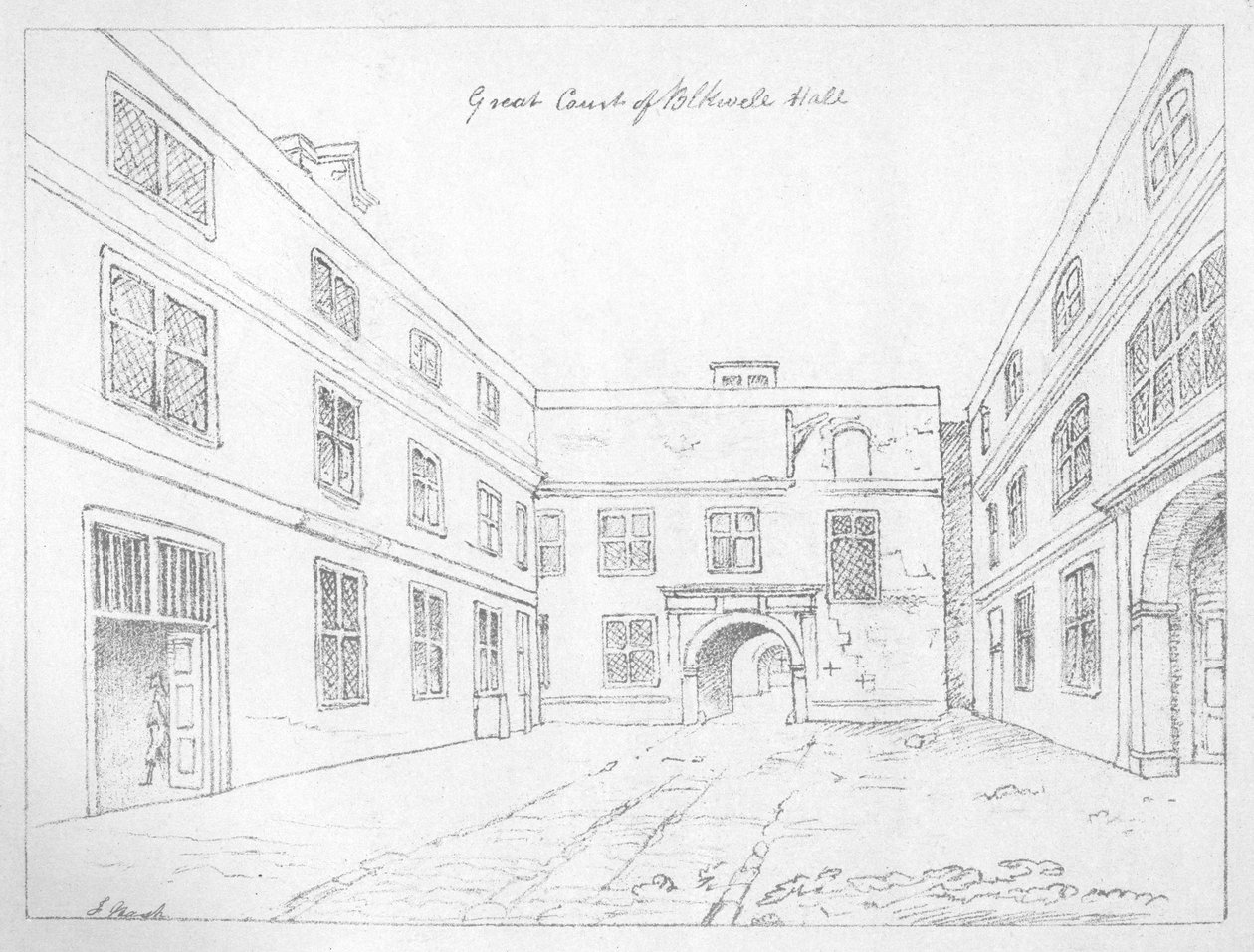 Great Court of Blackwell Hall, City of London, 1886. autorstwa William Griggs