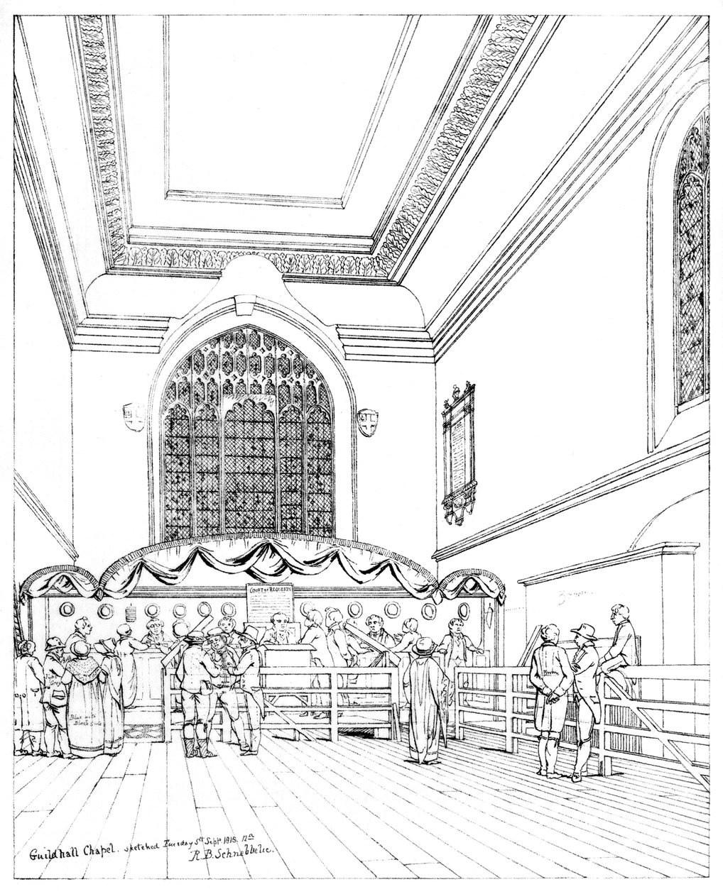 Wnętrze kaplicy Guildhall, City of London, 1886 autorstwa William Griggs