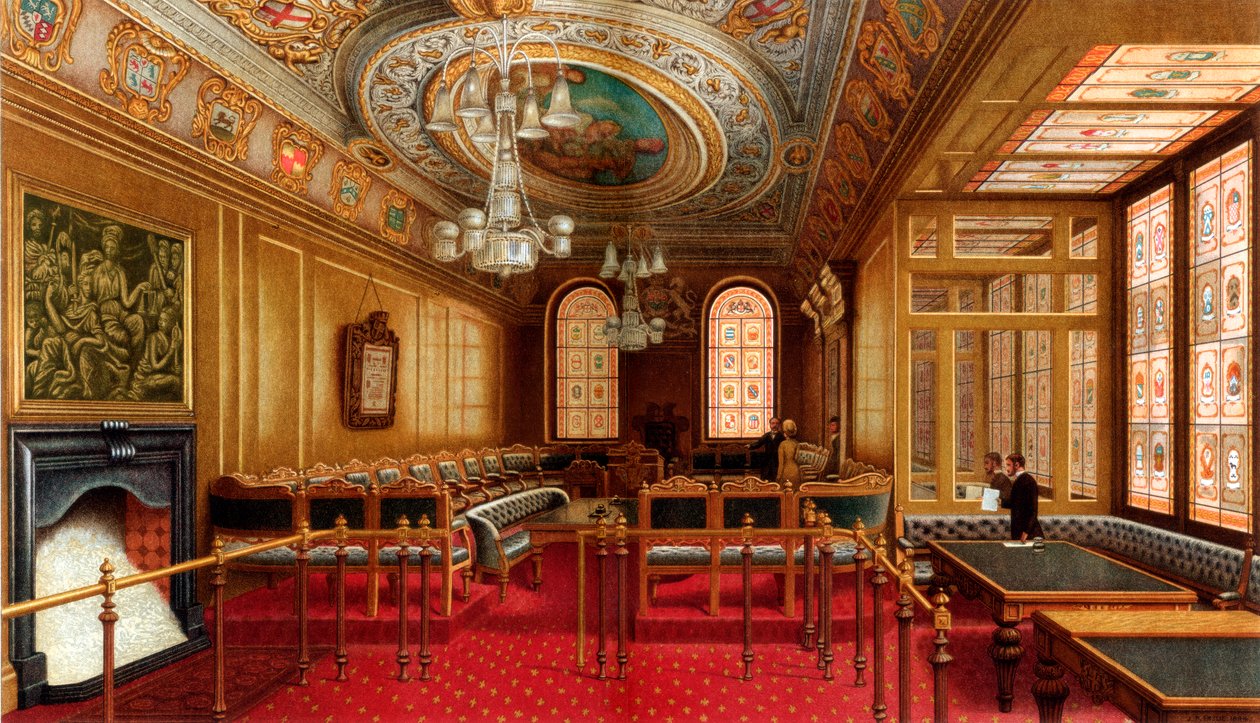 Sala sądowa Aldermens, Guildhall, City of London, 1886. autorstwa William Griggs
