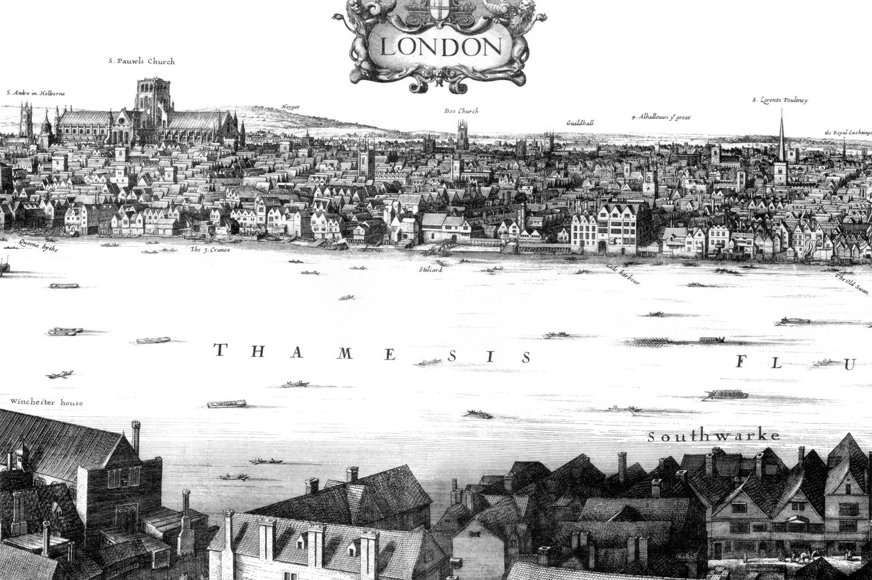 Widok na Londyn i Tamizę z South Bank, XVII wiek 1886. autorstwa William Griggs