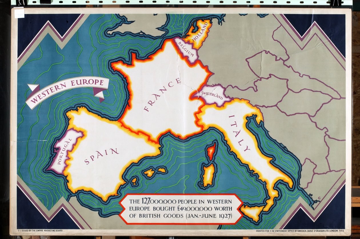 Europa Zachodnia, z serii „Dokąd zmierza nasz eksport” [6321242] (litografia kolorowa) autorstwa William Grimmond