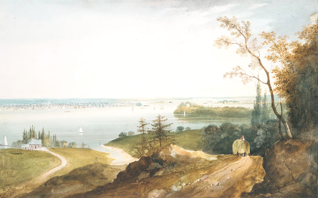 Nowy Jork od Weehawk, ca. 1820-23. autorstwa William Guy Wall