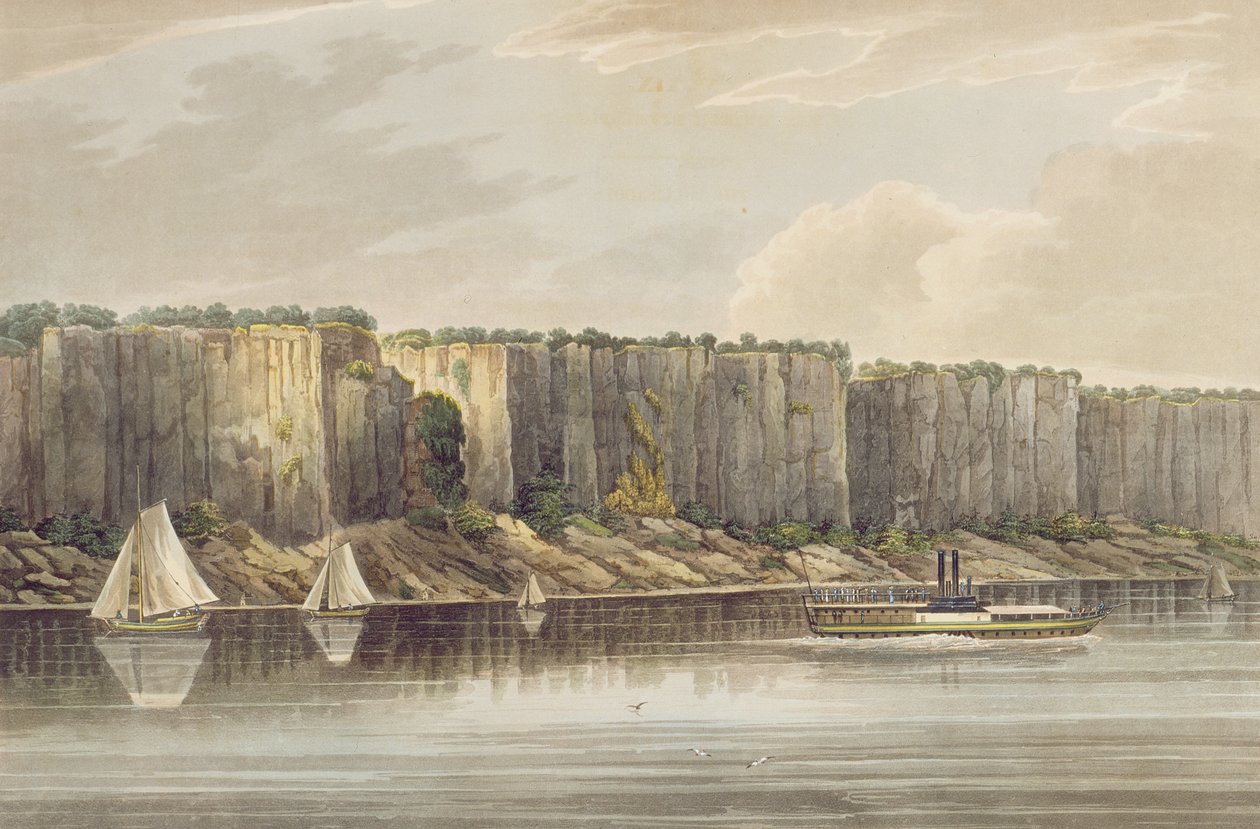 Palisades, nr 19 z Portfolio rzeki Hudson, rycina J. Hill, 1821-25 autorstwa William Guy Wall
