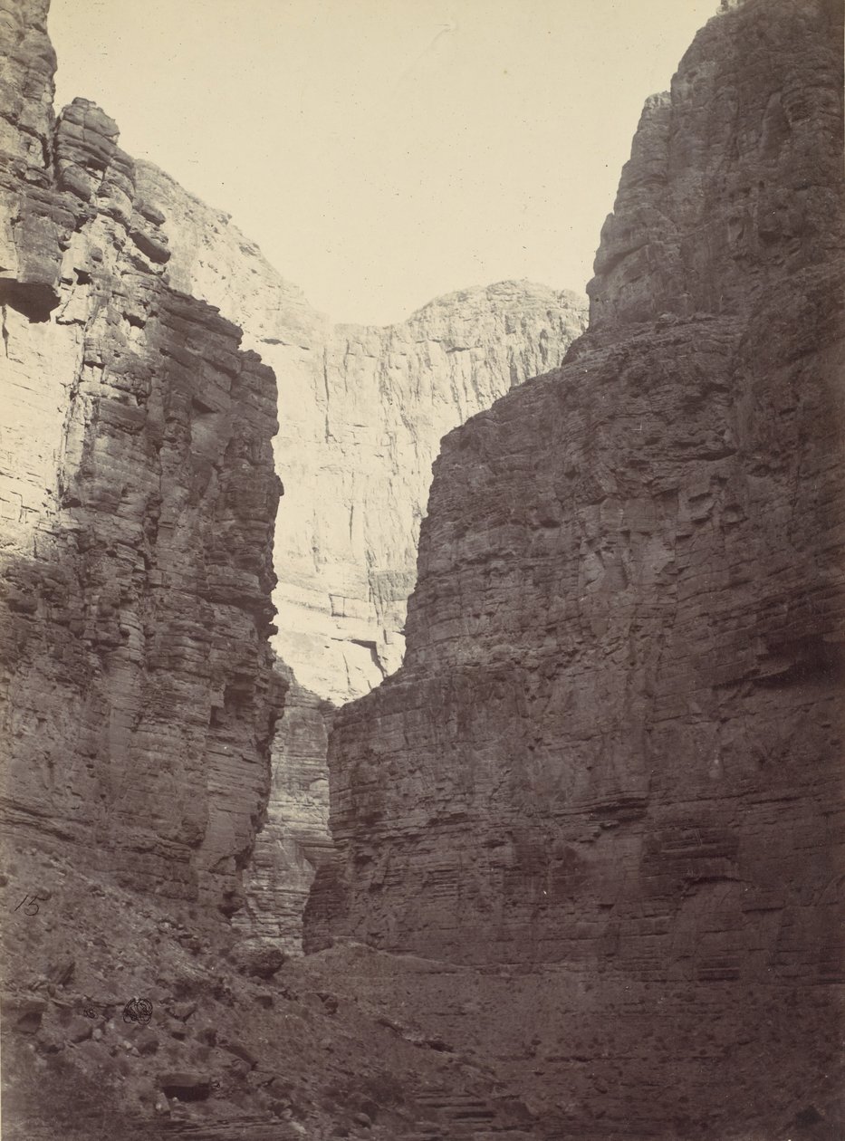 Ściany wapienne, Kanab Wash, rzeka Kolorado, 1872. autorstwa William H. Bell