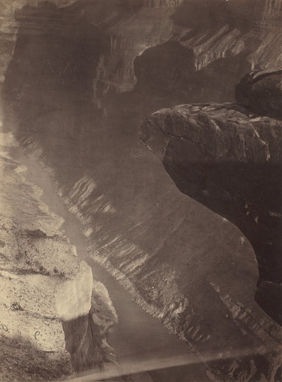 Patrząc na południe do Grand Canon, Colorado River, Sheavwitz Crossing, 1872. autorstwa William H. Bell