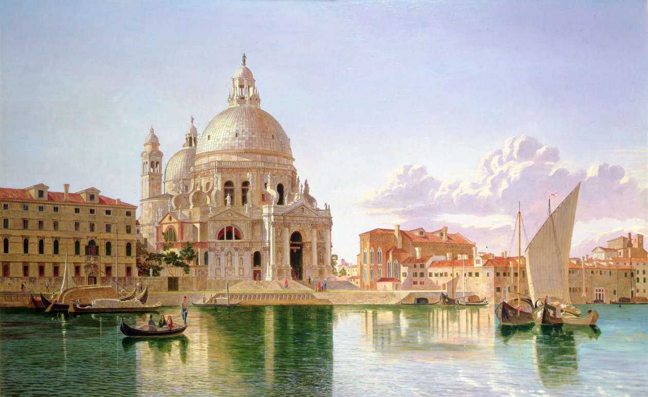Widok Santa Maria Della Salute, Wenecja (olej na płótnie) autorstwa William H. Burnett