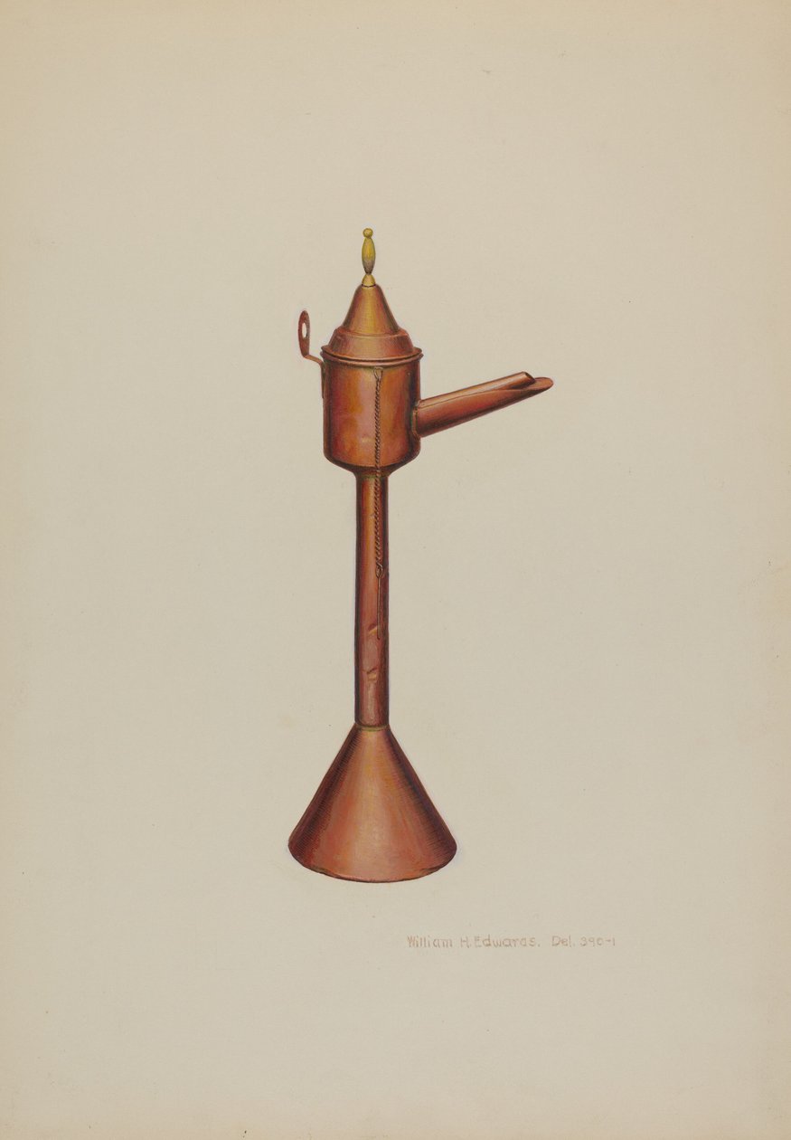 Lampa na olej z wieloryba 1938. autorstwa William H Edwards