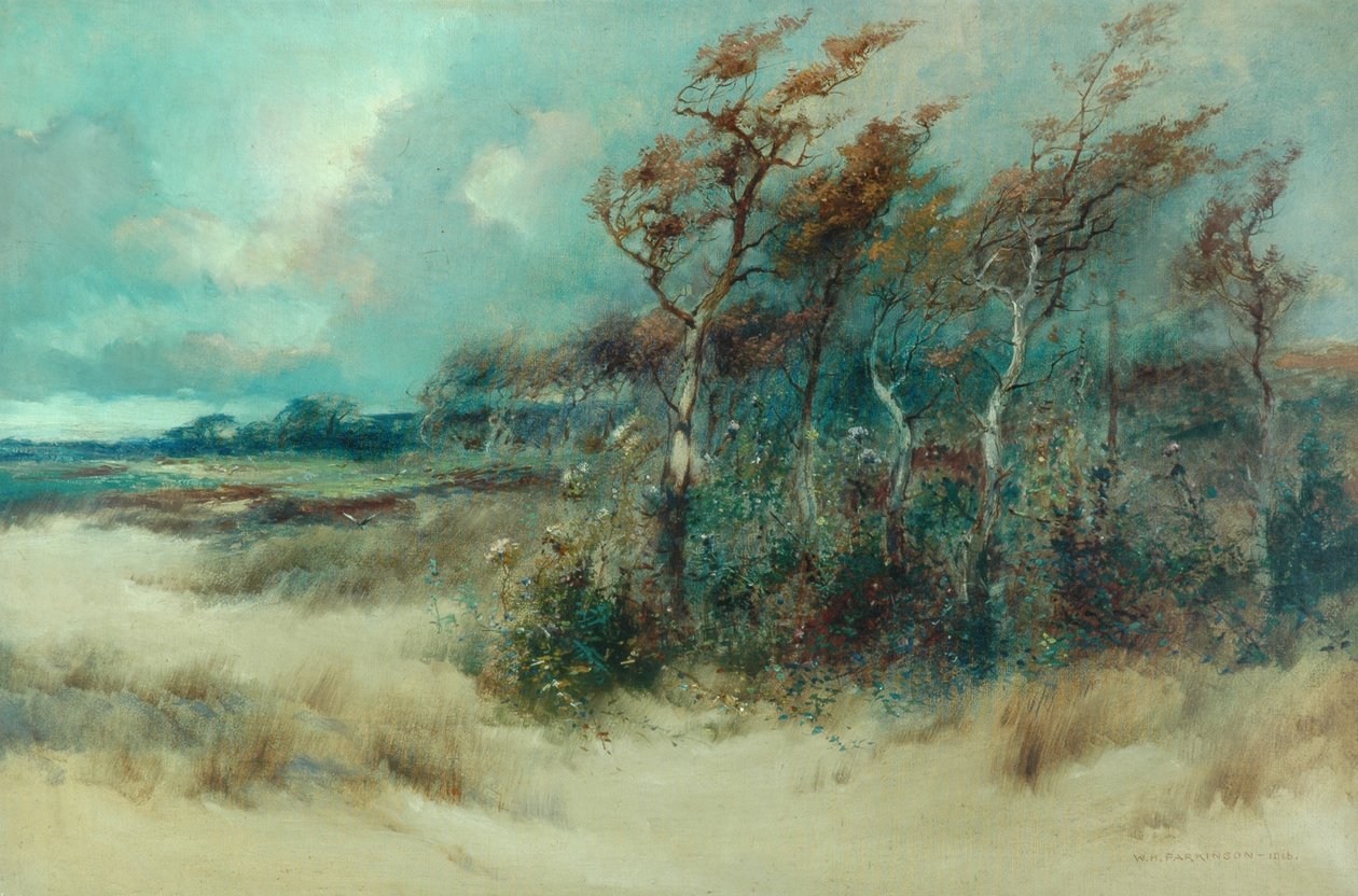 Drzewa w piaszczystej alei, Heysham, 1916 autorstwa William H. Parkinson