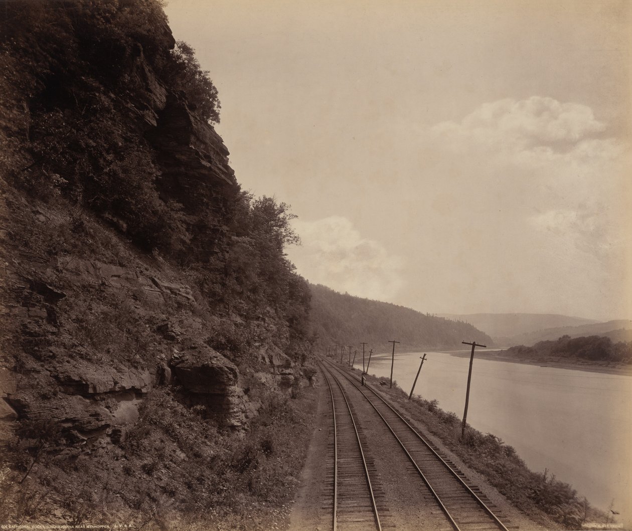 Cathedral Rocks, Susquehanna w pobliżu Meshoppen autorstwa William H. Rau