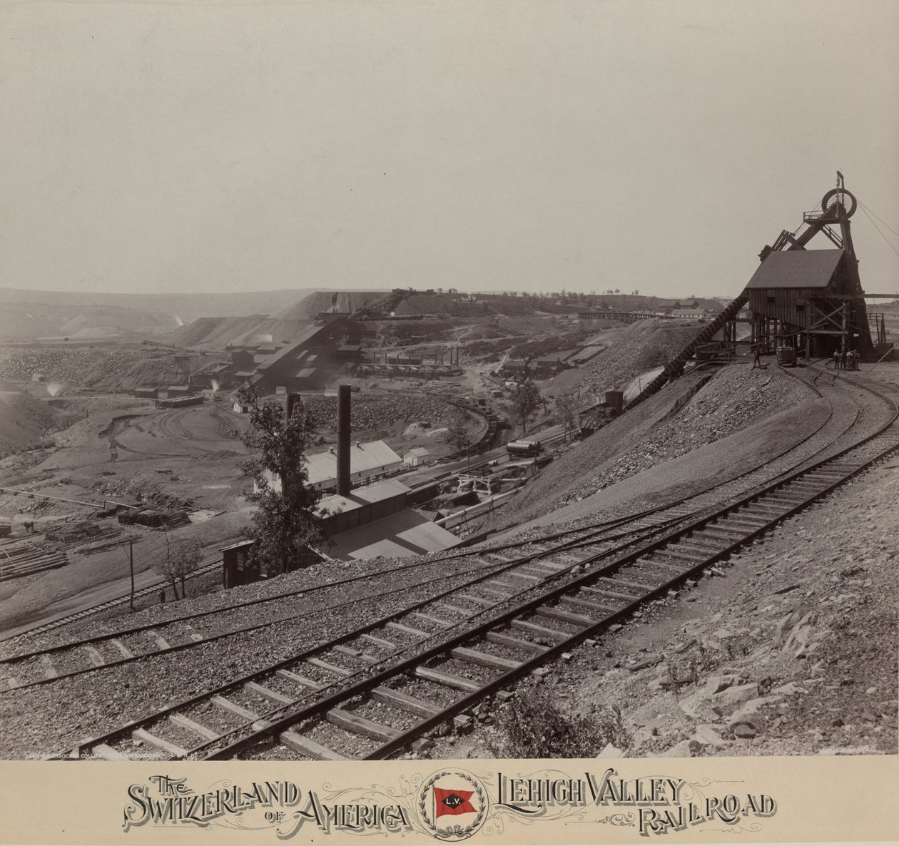 Knickerbocker Colliery w pobliżu Shenandoah, Lehigh Valley Railroad autorstwa William H. Rau