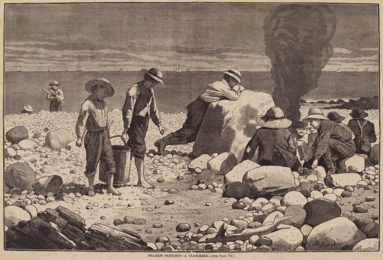Szkice nad morzem - pieczenie małży autorstwa William H. Redding after Winslow Homer