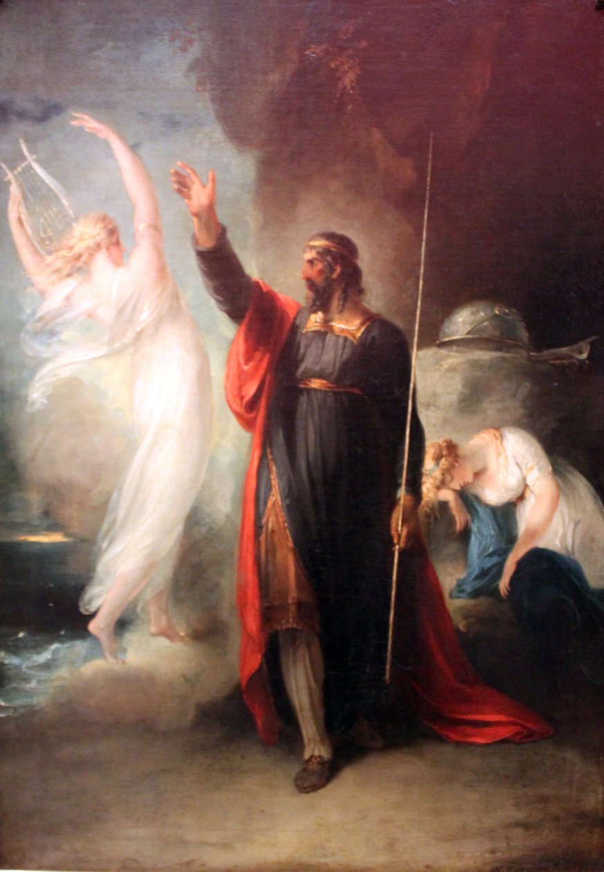 Niemiecki: Prospero und Ariel Prospero i Ariel (z "Burzy" Szekspira) autorstwa William Hamilton